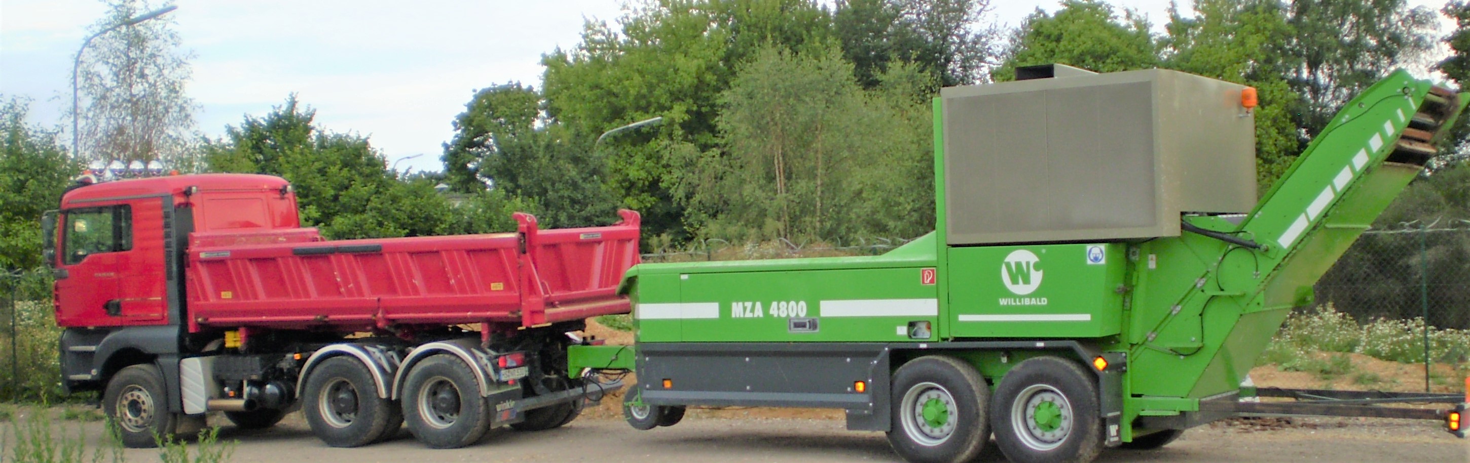 Schredder an LKW